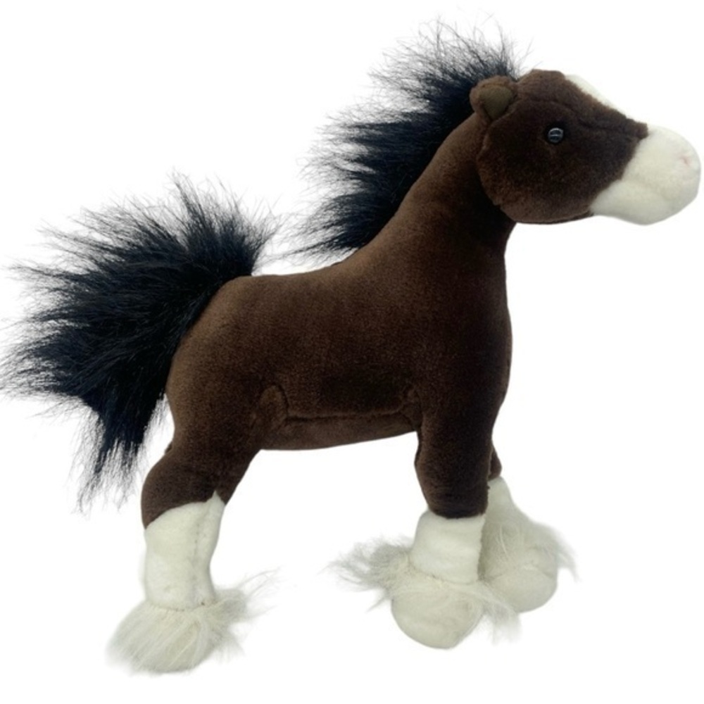 Gund Dale Clydesdale Plush Horse Brown Pony Equestrian Stuffed Animal